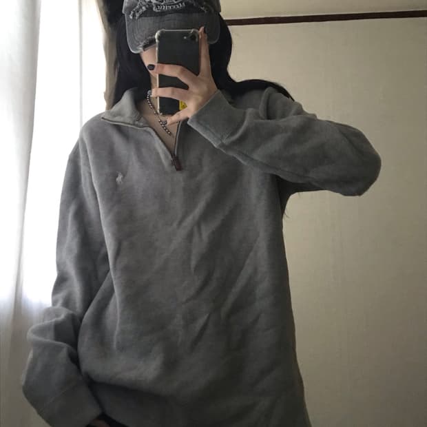 폴로 연그레이 반집업