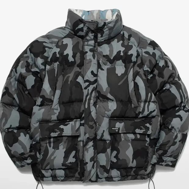 위캔더스 카모 리버시블 패딩 숏패딩 XL