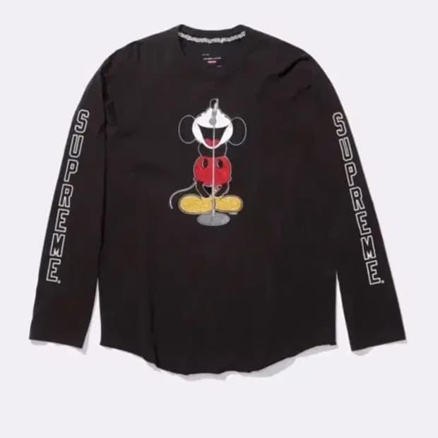 슈프림 넘버나인 미키마우스 롱슬리브