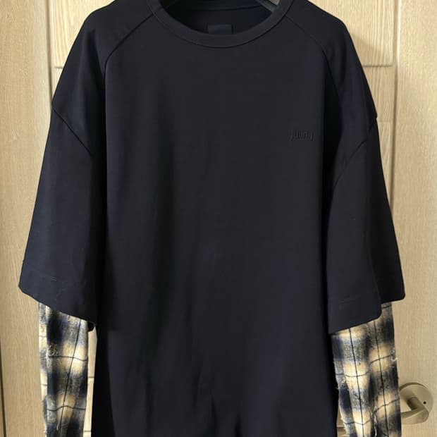 준지 24fw 듀얼 체크 롱슬리브 L.