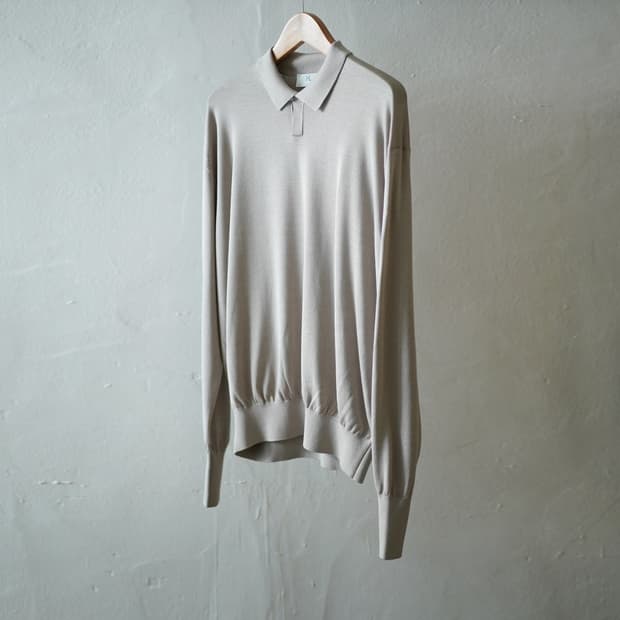 (2)HERILL SILK POLO 긴팔티 베이지