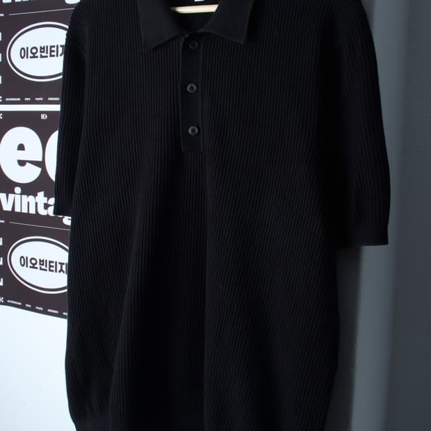 (XL-2XL) 코스 반팔 카라 티셔츠 빅사이즈 니트 무지-H36039
