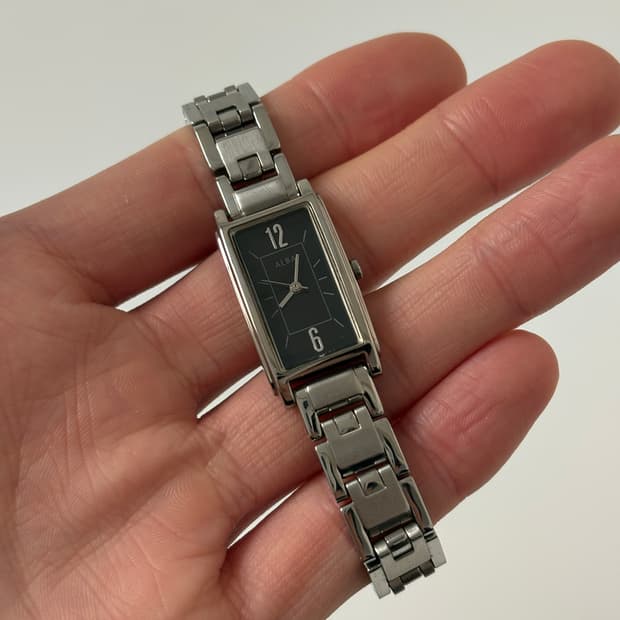 ALBA-1990s Black Dial Tank Ladies Quartz