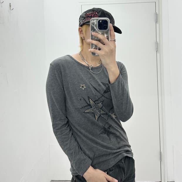 Star side shirring biz point long sleeve