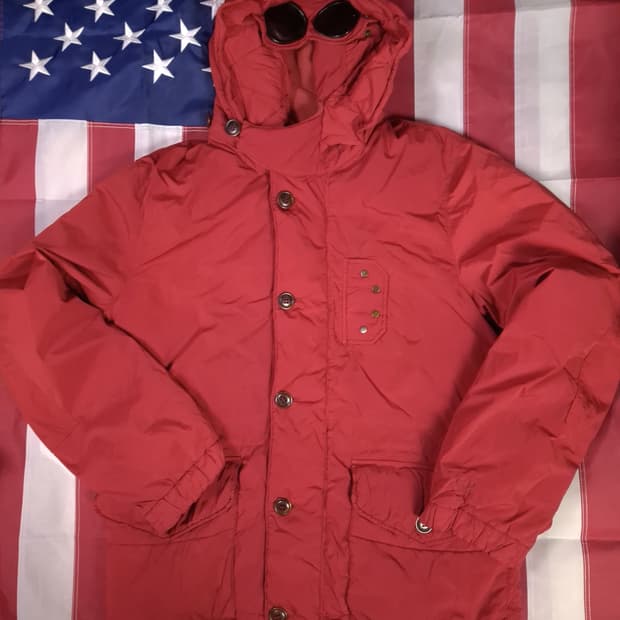 오리지날 C.P컴퍼니 나이크라 가먼트 다이 다운 고글 자켓