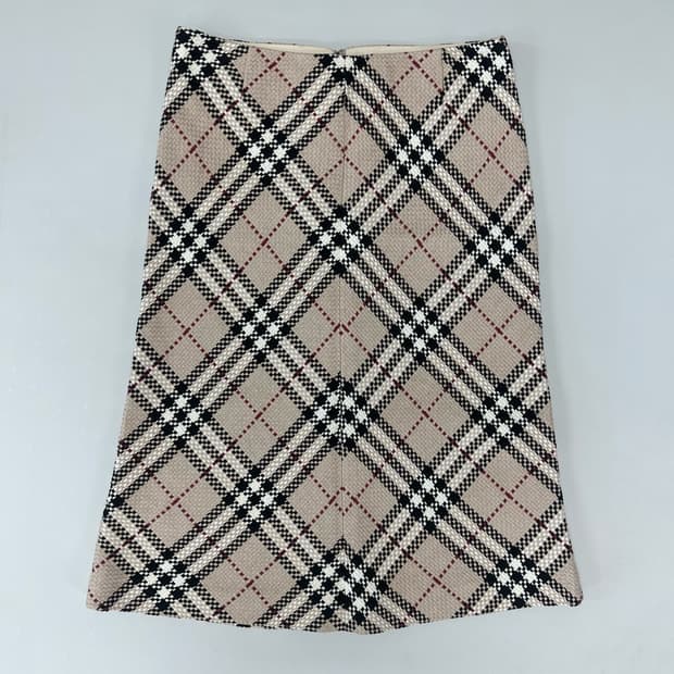 버버리 사선 체크 트위드 스커트