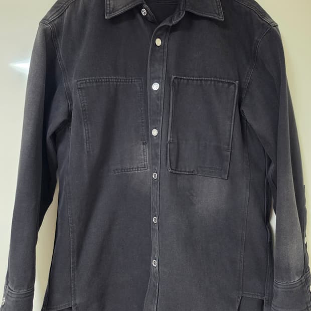 우영미 블랙 데님 셔츠 46 100사이즈