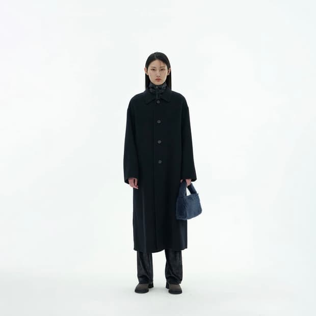 아모멘토 롱 코트 블랙