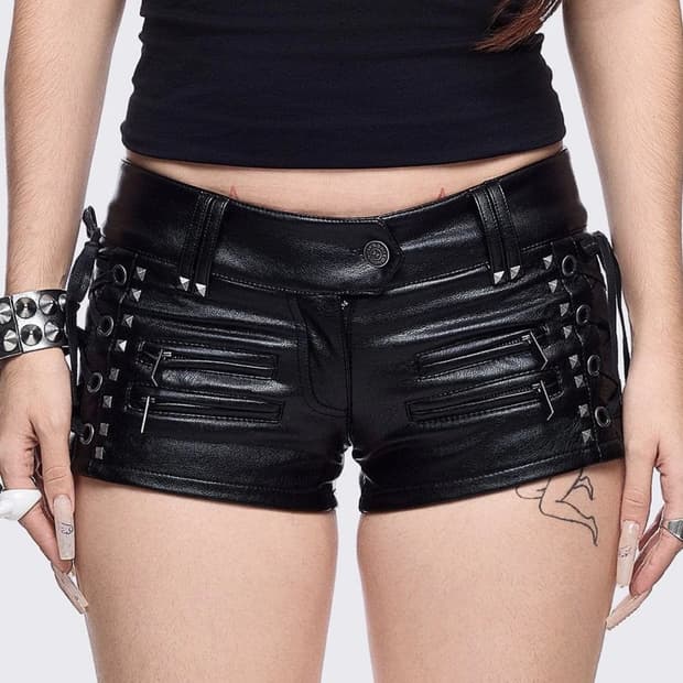 Minga London SAVAGE MINI LEATHER SHORTS