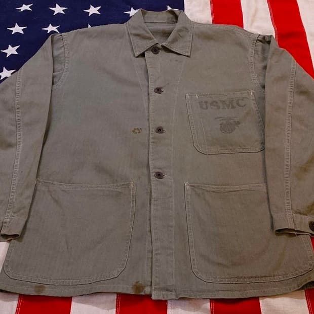 빈티지 밀리터리 자켓 1940’s WWII USMC P-41 HBT 재킷