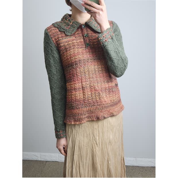믹스 물결 니트
