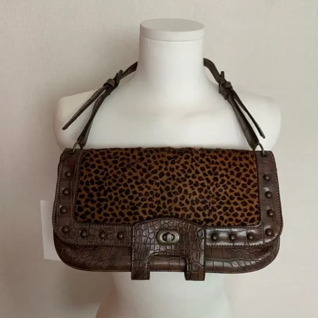 빈티지 레오파드 백