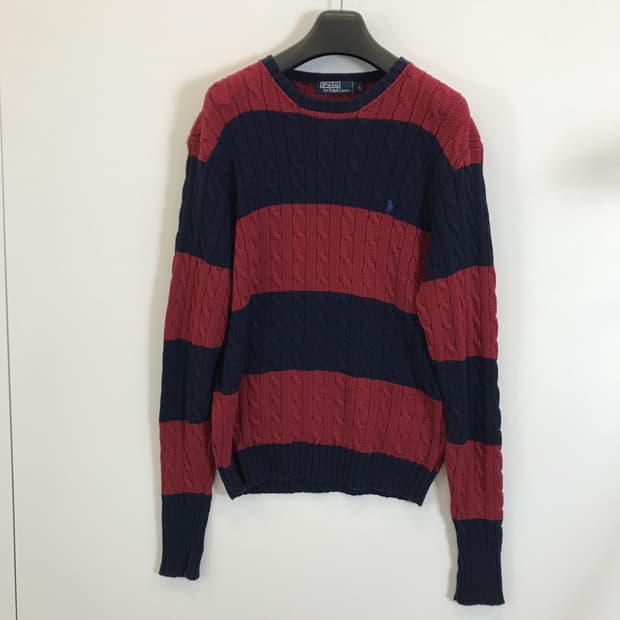 폴로 랄프로렌 스트라이프 케이블니트 [L]