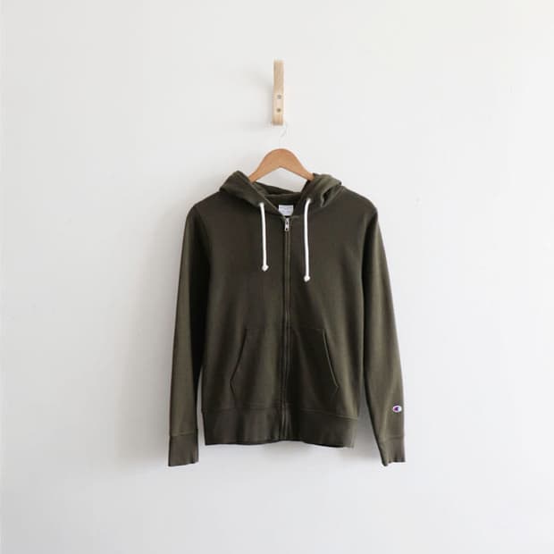 Champion Khaki hood zip up