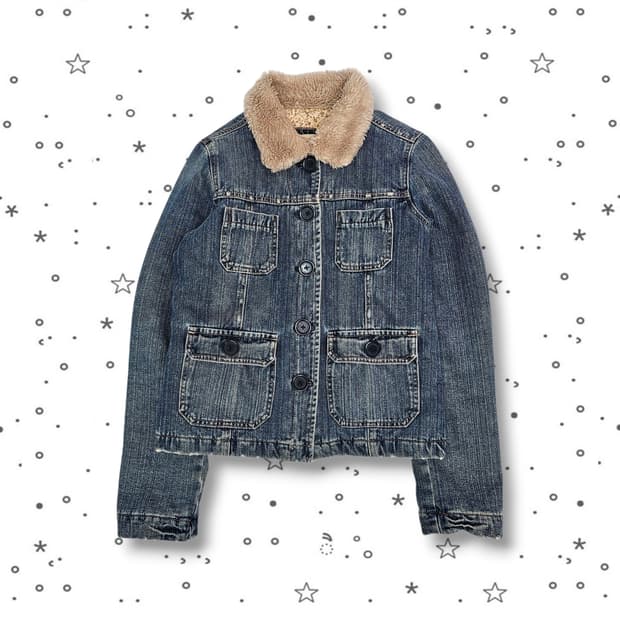 S Abecrombie 아베크롬비 데님 퍼 자켓