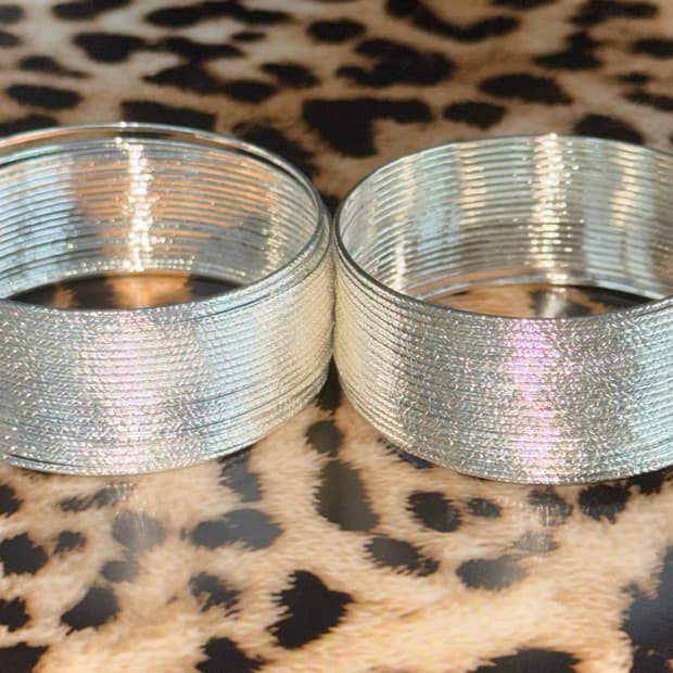 시부야 갸루 펑크 그런지 실버 스프링 뱅글 팔찌