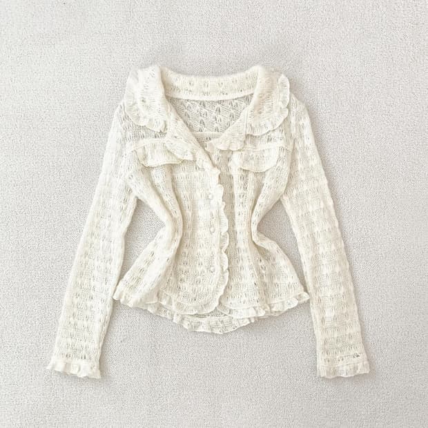 크림아이보리 카라 레이스nt 러블리 히메갸루