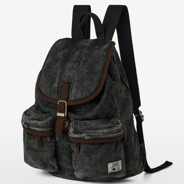 aeae OUT POCKET DENIM BACKPACK [BLACK]