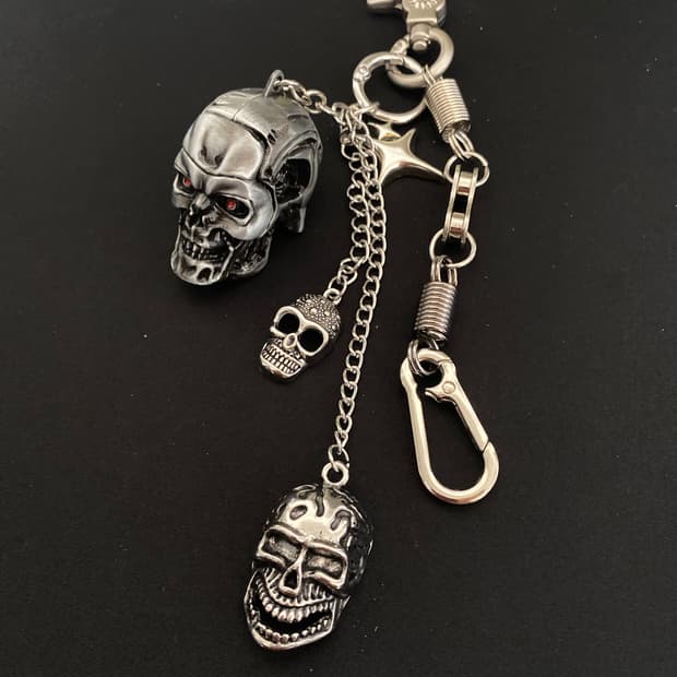 스컬 체인 키링