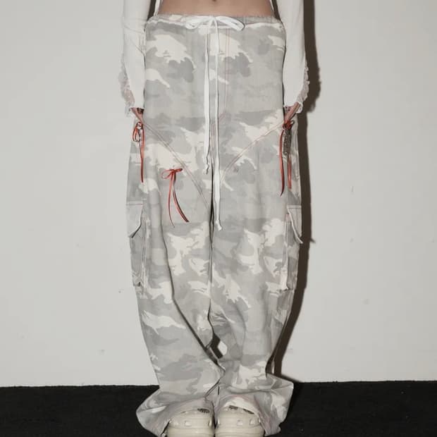 체리퀴리 lace cargo pants - camo 카고팬츠