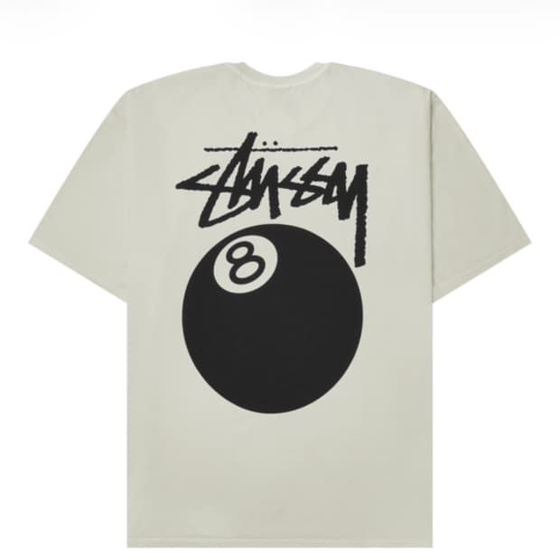 스투시 8볼 피그먼트 다이드 반팔 티셔츠 내츄럴