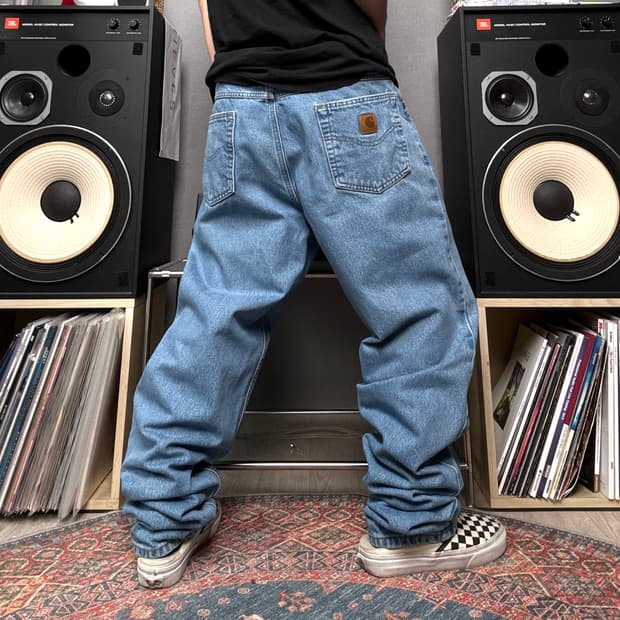 칼하트 가죽탭 데님팬츠