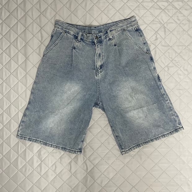 디미트리블랙 바이오워싱 카펜터 버뮤다 데님 팬츠