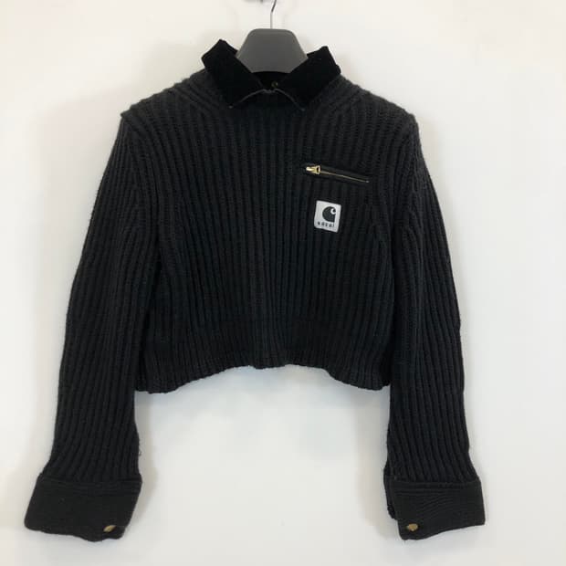 사카이 x 칼하트 WIP 니트 풀오버 디트로이트블랙 1