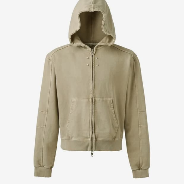 어나더유스 오버다이드 크롭 후드집업 베이지