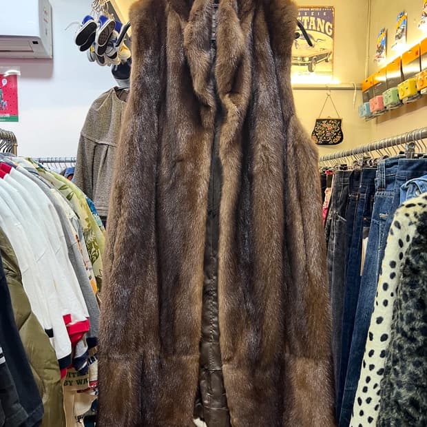 밍크 롱베스트 mink longvest