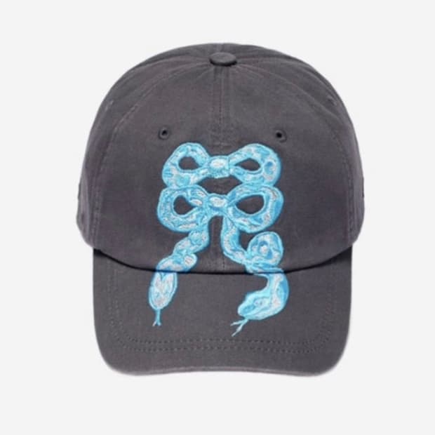Open yy Blue Ribbon Snake Ball Cap 차콜