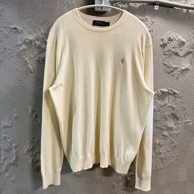 M 폴로 랄프로렌 POLO 코튼 캐시미어 니트 크림 아이보리