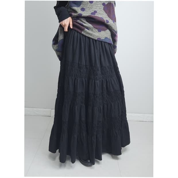 캉캉 밴딩 롱 스커트