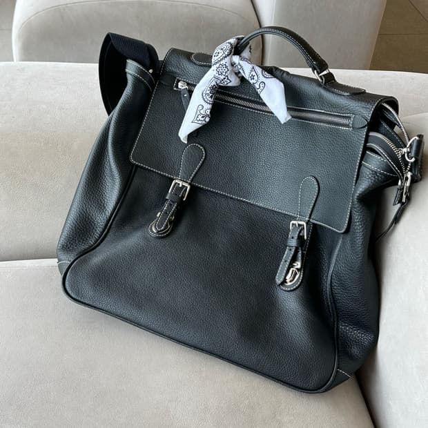 이얼즈어고 트래블 레더 토트백/크로스백 블랙