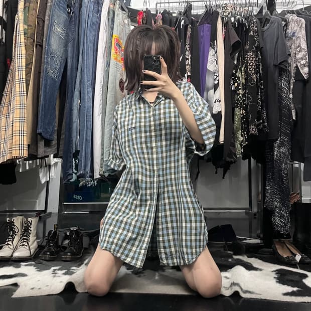 챕스 랄프로렌 오버핏 체크셔츠