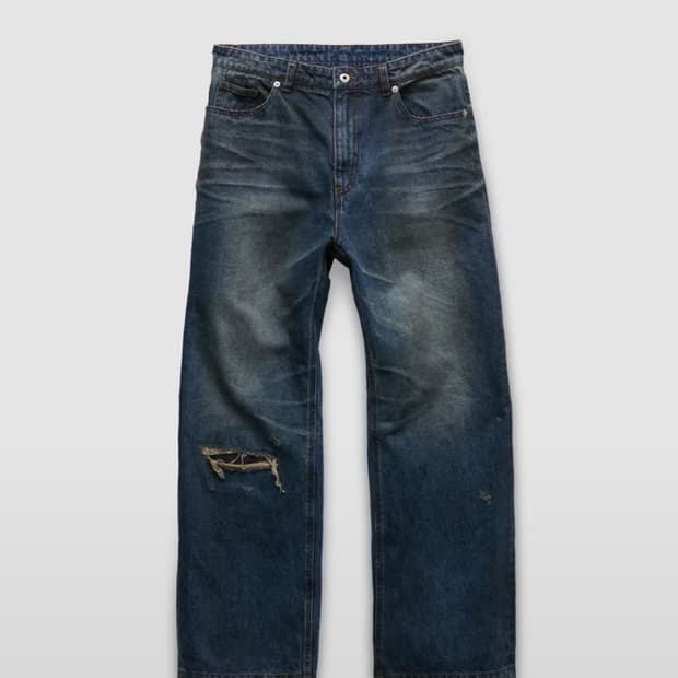 쿠어 세미 플레어 엠보 더티 워시드 진 S