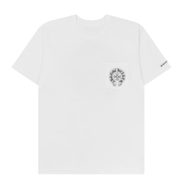 크롬하츠 홀스슈 로고 포켓 티셔츠 화이트