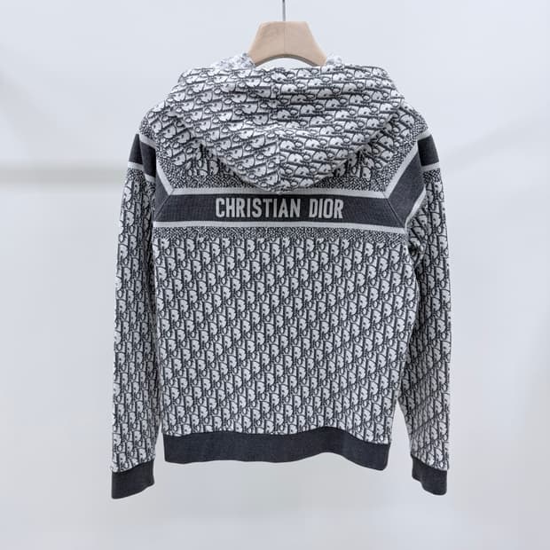 [S+급/XS] 디올 오블리크 여성 후드집업 그레이