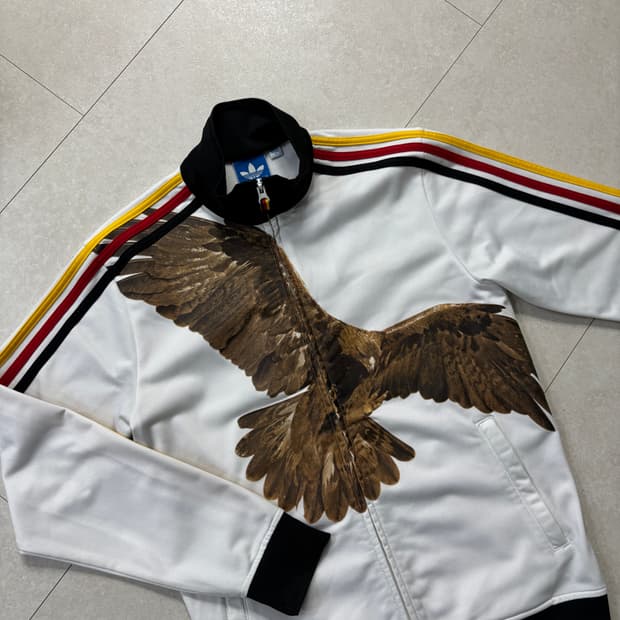 아디다스 독일 국가대표 희귀 져지 S 트랙탑 자켓 화이트