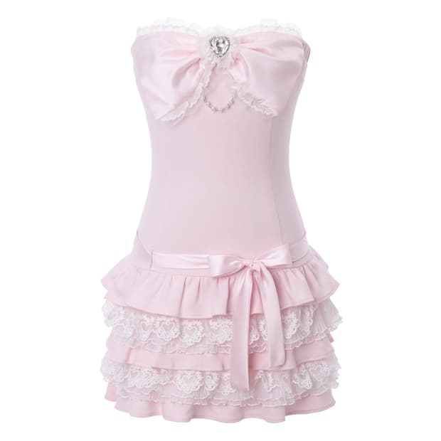 현물 슈슈체리 히메갸루 튜브 드레스