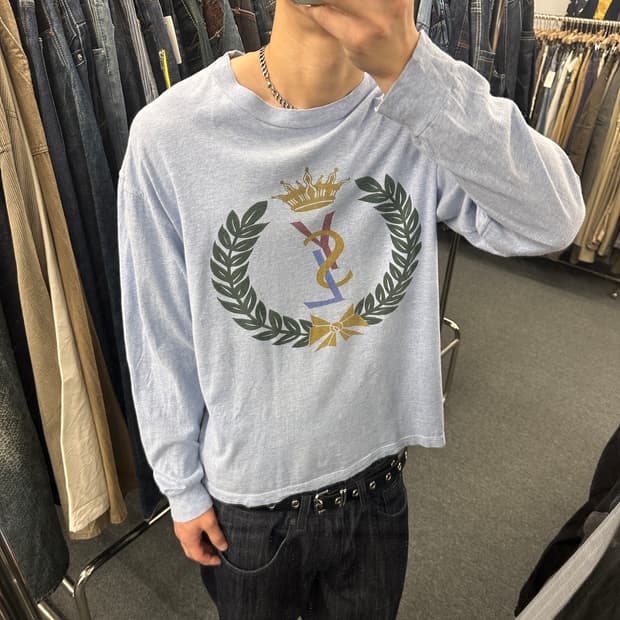 YSL 입생로랑 빈티지 롱슬리브 스카이블루