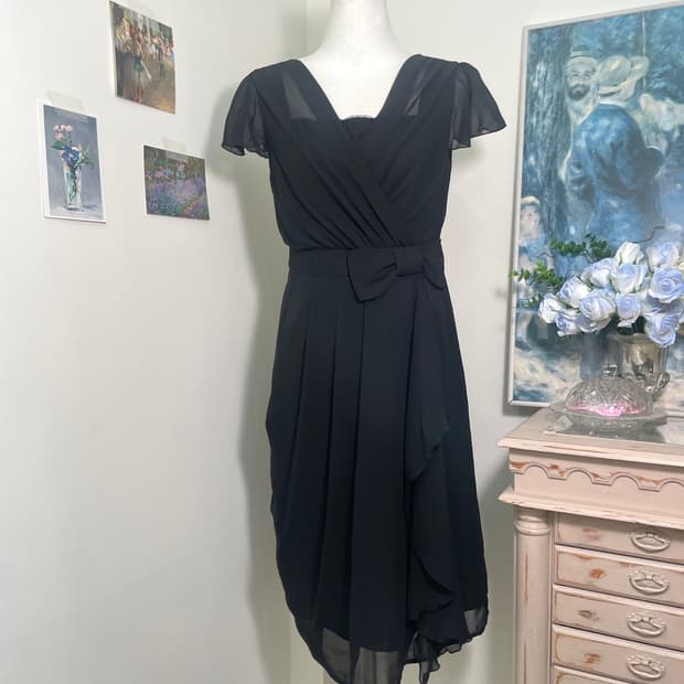 black draping waist bow beautiful opc