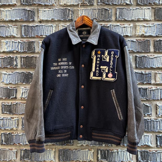 70s 하버드대학교 울레더 바시티자켓