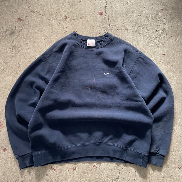 90s Nike Small Swoosh Faded Navy Sweat