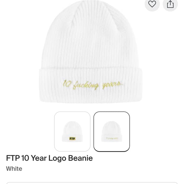 FTP 10 YEARS 기념 비니 white