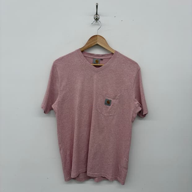 칼하트 포켓 V넥 반팔티 핑크 공용M
