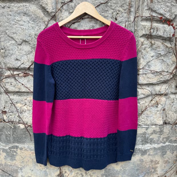 타미힐피거 빈티지 스트라이프 꽈배기 니트 m