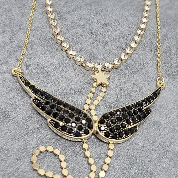 angel wing necklace set