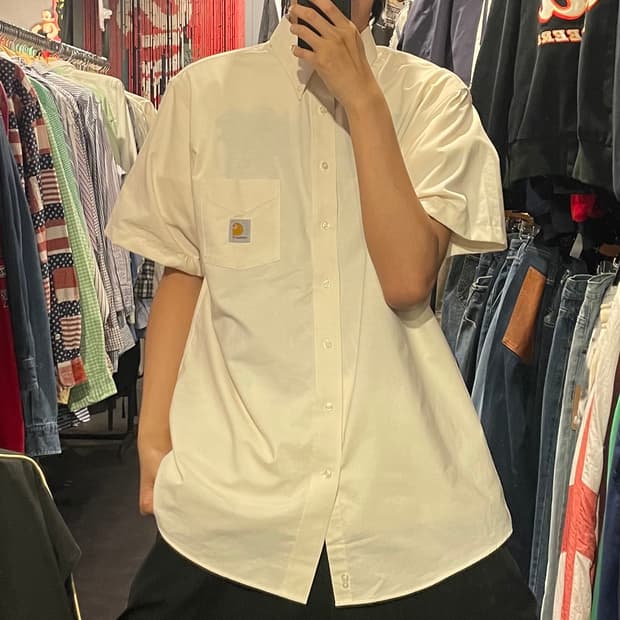 [IM] carhartt 칼하트 아이보리 반팔셔츠