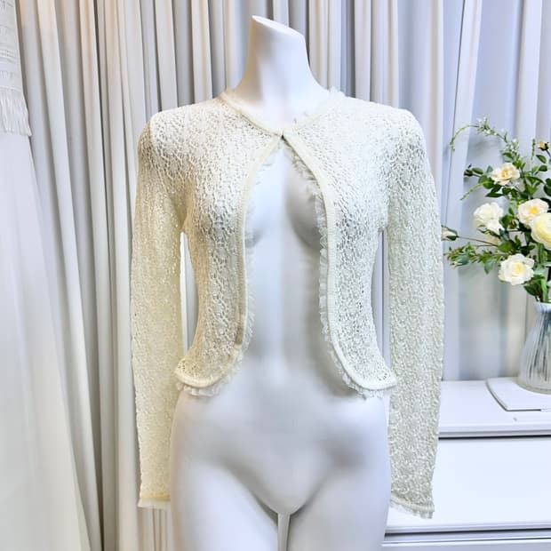 쉬폰프릴 트윙클 크로셰 가디건